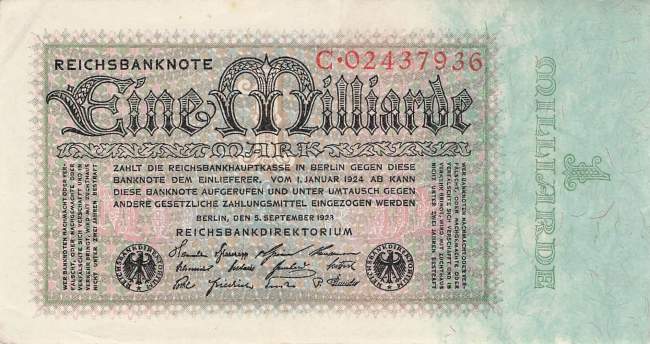 1 Milliarde Mark ro 111a c VF